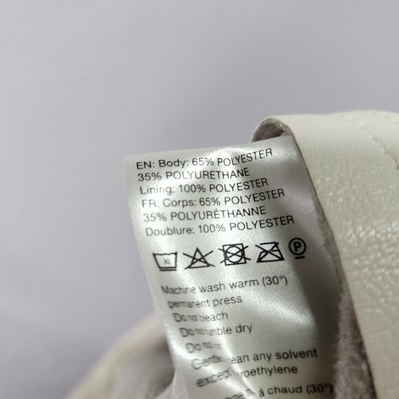 Nanushka Vegan Leather Pants Size XS Taper Ivory High Rise Pockets - Picture 8 of 16